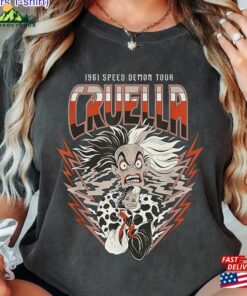Disney Villains Cruella De Vil 1961 Speed Tour Band Shirt 101 Dalmations Tee Classic Sweatshirt 2 Disney Villains Cruella De Vil 1961 Speed Tour Band Shirt 101 Dalmations Tee Classic Sweatshirt 3