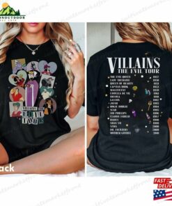 Disney Villains Evil Tour Double Sides Shirt Retro Characters Concert Music Sweatshirt T-Shirt 3 Disney Villains Evil Tour Double Sides Shirt Retro Characters Concert Music Sweatshirt T Shirt 4