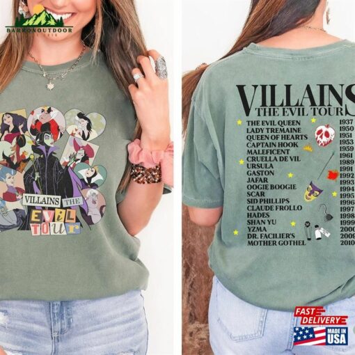 Disney Villains The Evil Tour Shirt Retro Characters Comcert Music Eras T-Shirt Sweatshirt