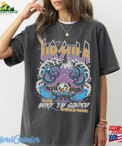 Disney Villains The Little Mermaid Ursula World Tour Band Retro Shirt Magic Kingdom Unisex Comfort Colors(r) T Shirt Family Birthday Gift Tee Classic 4