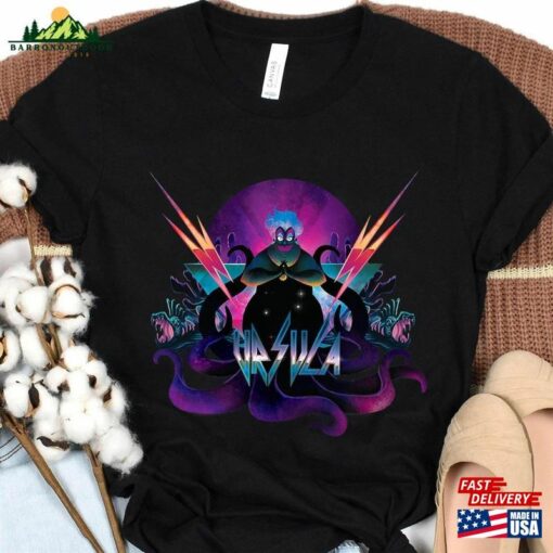 Disney Villains Ursula 90S Rock Band Neon T-Shirt The Little Mermaid Shirt Disneyland Family Trip Unisex