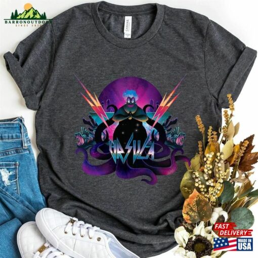 Disney Villains Ursula 90S Rock Band Neon T-Shirt The Little Mermaid Shirt Disneyland Family Trip Unisex