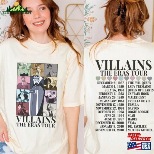 Disneyland Villains Evil Queen Eras Tour Shirt Maleficent Ursula T-Shirt Unisex