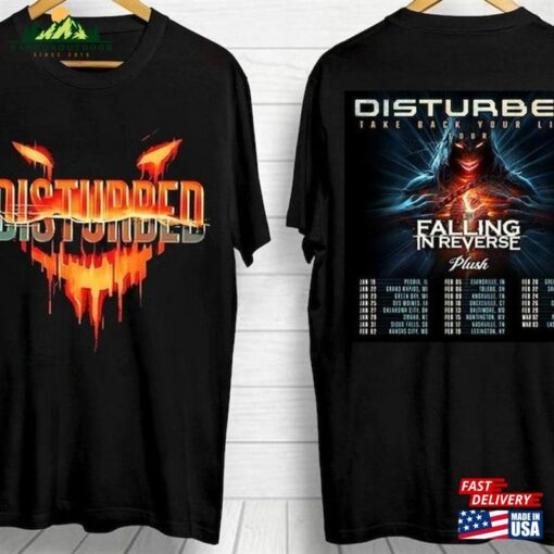 Disturbed 2024 Tour T-Shirt Sweatshirt Hoodie With Falling In Reverse Concert Shirt