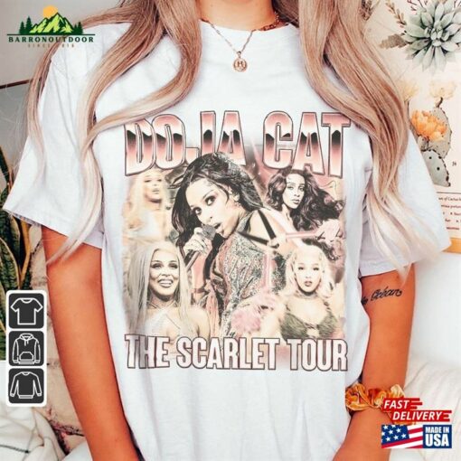 Doja Cat Rap Shirt The Scarlet Tour 2023 Vintage 90S Y2k Style T-Shirt Hoodie