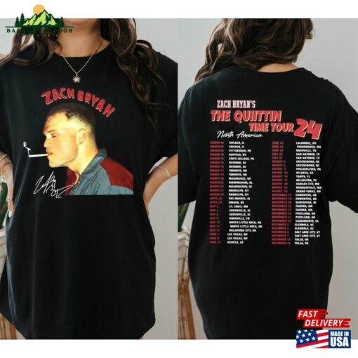 Double Side Zach Bryan The Quittin Time Tour 2024 Shirt Country Music Classic Sweatshirt