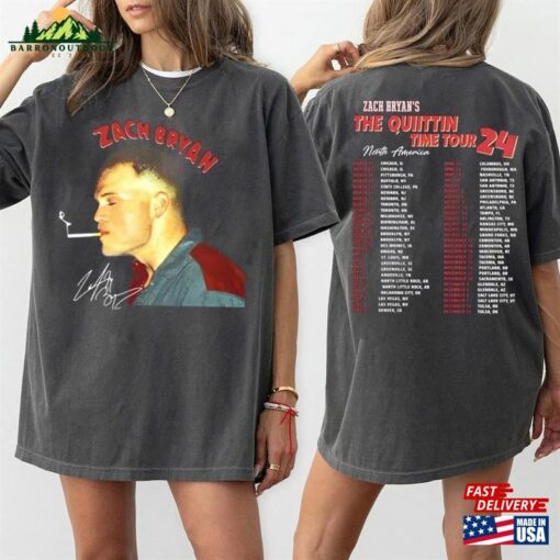 Double Side Zach Bryan The Quittin Time Tour 2024 Shirt Country Music Classic Sweatshirt