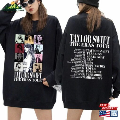 Double Sided The Eras Tour Shirt Retro Midnight Album Taylor Fan Gift Classic Sweatshirt