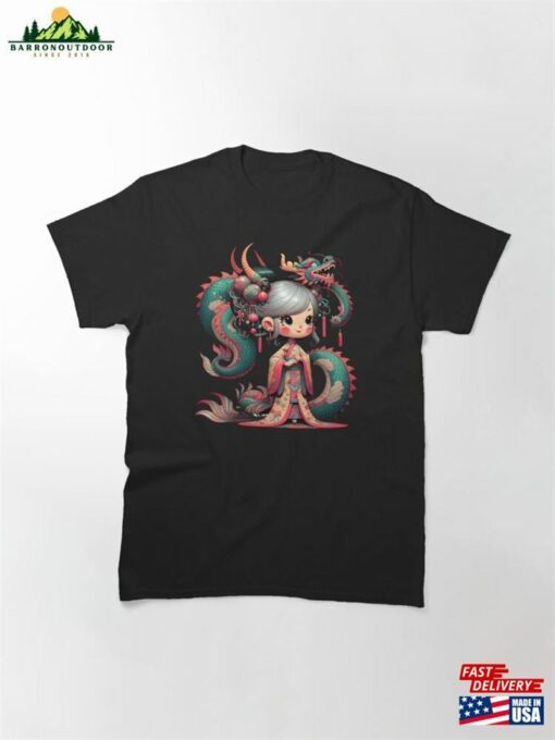 Dragon Bun Girl Chinese New Year 2024 Classic T-Shirt Hoodie