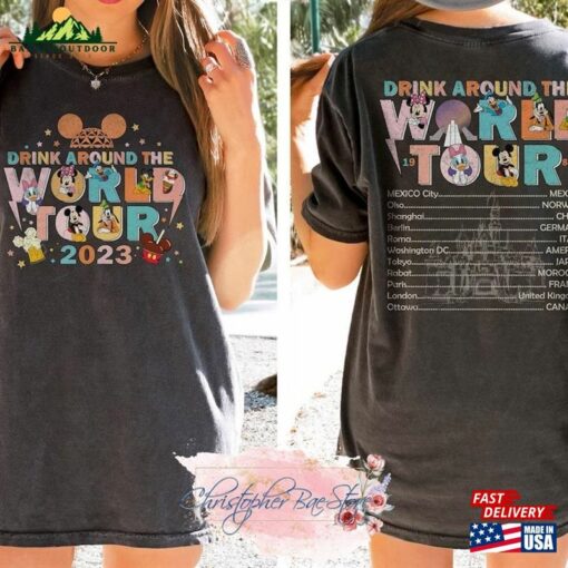 Drinking Around The World Tour 2023 Shirt Epcot Center Unisex Hoodie