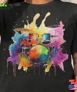 Drum Kit Unisex Tee Drummer Rainbow T-Shirt Classic