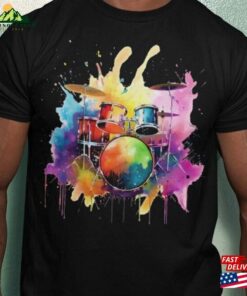 Drum Kit Unisex Tee Drummer Rainbow T-Shirt Classic 3 Drum Kit Unisex Tee Drummer Rainbow T Shirt Classic 4
