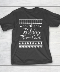 Father’s Day Funny Gift Ideas Apparel  Merry Christmas Fishing Dad T Shirt T-Shirt