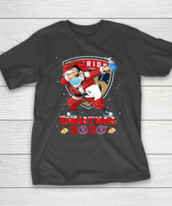 Florida Panthers Funny Santa Claus Dabbing Christmas 2020 NHL T-Shirt
