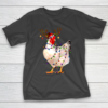 Funny Chicken Christmas Tee Reindeer Christmas Lights Pajama T-Shirt