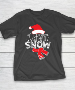 Funny Christmas Plaid Santa LET IT SNOW Matching Family T-Shirt