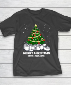 Funny Christmas Tree Santa Quarantine Social Distance Gift T-Shirt