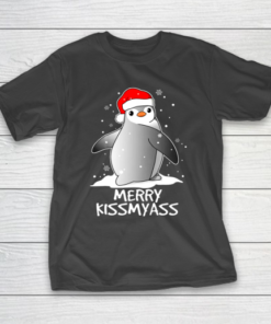 Funny Penguin Merry Kissmyass Christmas T-Shirt
