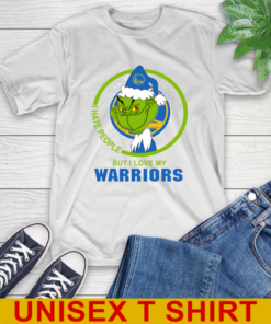 Golden State Warriors NBA Christmas Grinch I Hate People But I Love My Favorite Basketball Team T-Shirt