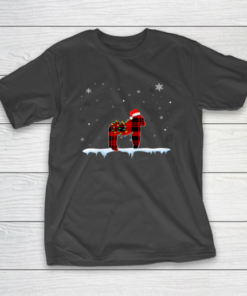 Gorilla Red Plaid Santa Christmas Light Xmas Matching Pajama T-Shirt