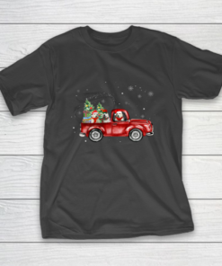 Great Pyrenees Dog Red Car On The Way Delivery Christmas T-Shirt