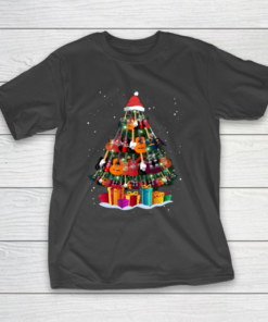 Guitar Christmas Tree Shirt Funny Xmas Gifts Guitar Players T-Shirt