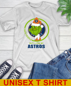 Houston Astros MLB Christmas Grinch I Hate People But I Love My Favorite Baseball Team T-Shirt