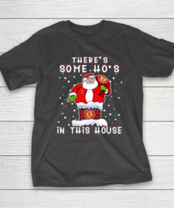 Houston Rockets Christmas There Is Some Hos In This House Santa Stuck In The Chimney NBA T-Shirt