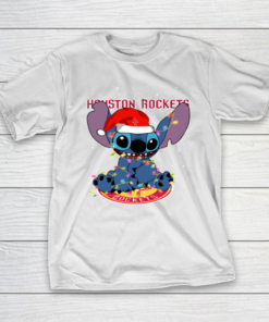 Houston Rockets NBA noel stitch Basketball Christmas T-Shirt