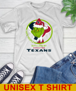 Houston Texans NFL Christmas Grinch I Hate People But I Love My Favorite Football Team T-Shirt