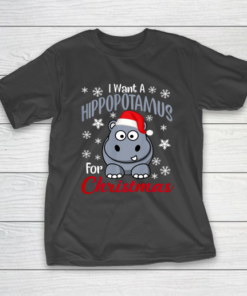 I Want A Hippopotamus For Christmas Shirt Xmas Hippo T-Shirt