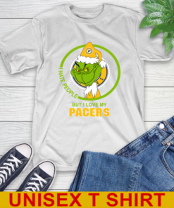 Indiana Pacers NBA Christmas Grinch I Hate People But I Love My Favorite Basketball Team T-Shirt