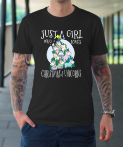 Just A Girl Who Loves Christmas Unicorns T-Shirt
