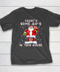 Kansas City Chiefs Christmas There Is Some Hos In This House Santa Stuck In The Chimney NFL T-Shirt