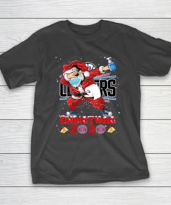 LA Clippers Funny Santa Claus Dabbing Christmas 2020 NBA T-Shirt
