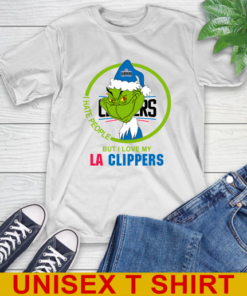 LA Clippers NBA Christmas Grinch I Hate People But I Love My Favorite Basketball Team T-Shirt