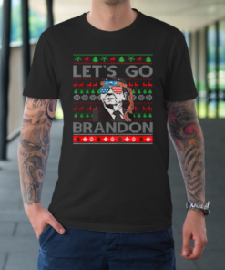 Let’s Go Brandon Reagan America Christmas Sweater Anti Biden FJB Ugly T-Shirt