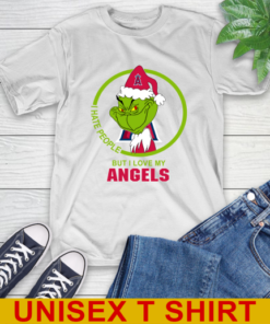 Los Angeles Angels MLB Christmas Grinch I Hate People But I Love My Favorite Baseball Team T-Shirt