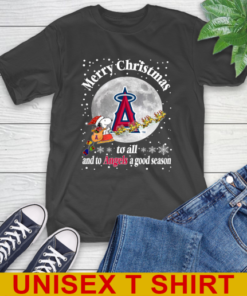 Los Angeles Angels Merry Christmas To All And To Angels A Good Season MLB Baseball Sports T-Shirt