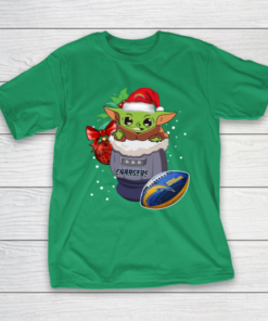 Los Angeles Chargers Christmas Baby Yoda Star Wars Funny Happy NFL T-Shirt