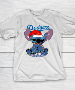 Los Angeles Dodgers MLB noel stitch Baseball Christmas T-Shirt