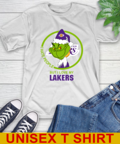 Los Angeles Lakers NBA Christmas Grinch I Hate People But I Love My Favorite Basketball Team T-Shirt
