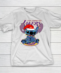 Los Angeles Lakers NBA noel stitch Basketball Christmas T-Shirt