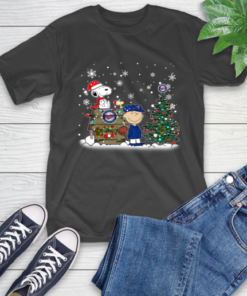 MLB Minnesota Twins Snoopy Charlie Brown Christmas Baseball Commissioner’s Trophy T-Shirt