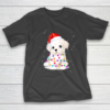 Maltese With Christmas Lights Shirt Santa Hat T-Shirt