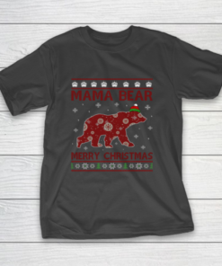 Mama Bear Bear Merry Christmas Matching Family T-Shirt