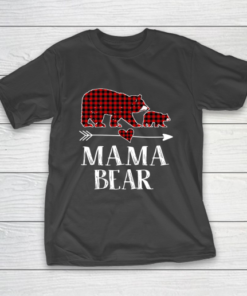 Mama Bear Christmas Pajama Red Plaid Buffalo Family Gift T-Shirt