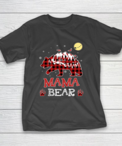 Mama Bear Christmas Pajama Red Plaid Buffalo Family T-Shirt