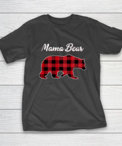 Mama Bear Christmas Pajama Red Plaid Buffalo Gift T-Shirt