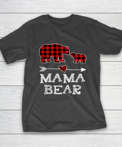 Mama Bear Christmas Pajama Red Plaid Buffalo T-Shirt